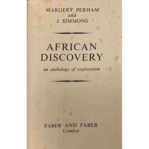 African Discovery: An Anthology of Exploration by Margery Perham & J. Simmons [1961]