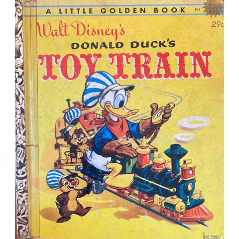 Walt Disney's Donald Duck's Toy Train by Jane Werner, A Little Golden Book D18 [1950]
